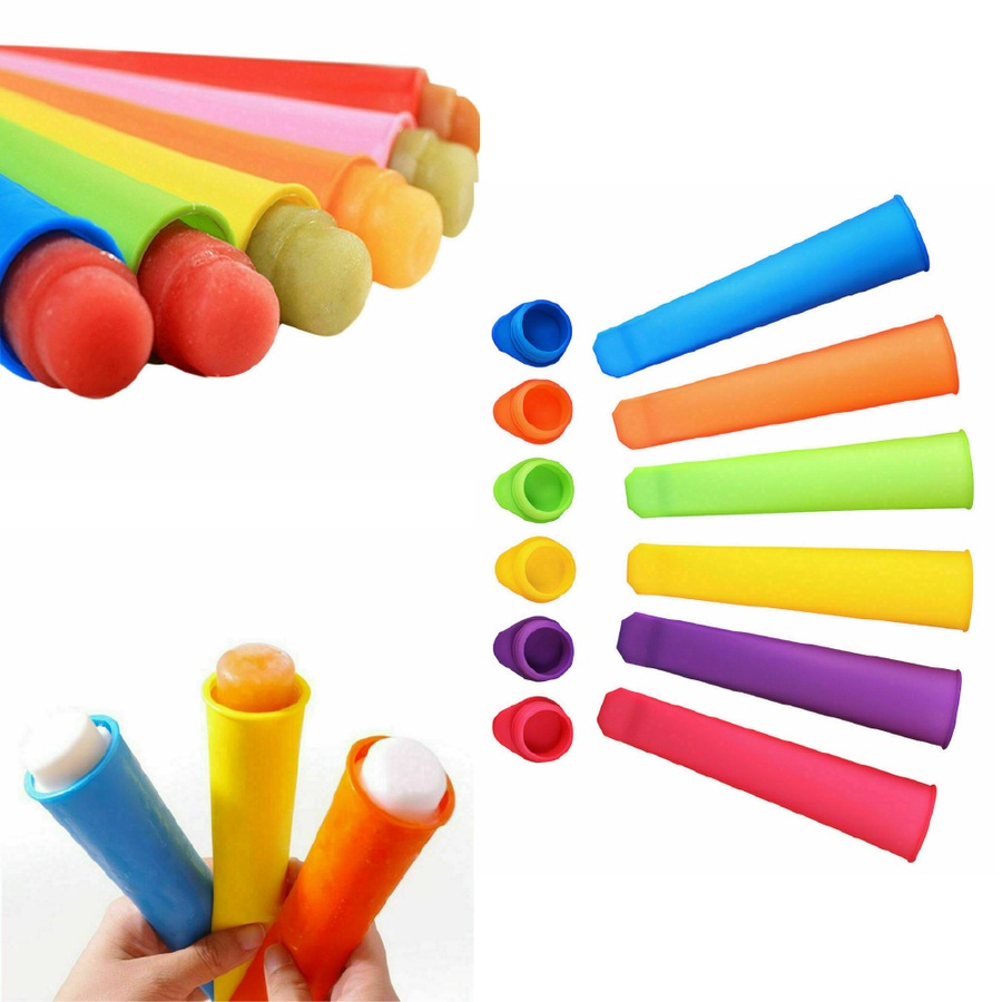 8 Pcs Silicone Ice Block Moulds/Ice Cream Molds/Icy Pole Jelly Pop Popsicle Maker AU