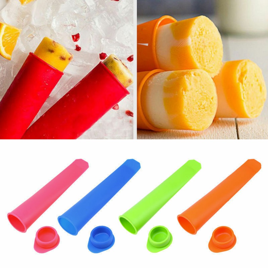 8 Pcs Silicone Ice Block Moulds/Ice Cream Molds/Icy Pole Jelly Pop Popsicle Maker AU