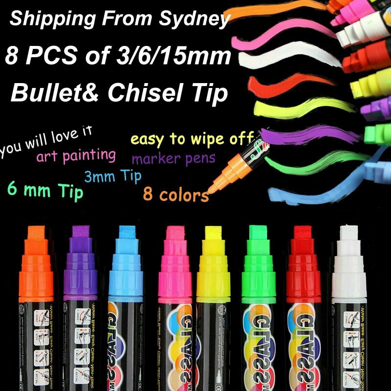 Wholesale Fluorescent Liquid Chalk Marker Set For LED Writing