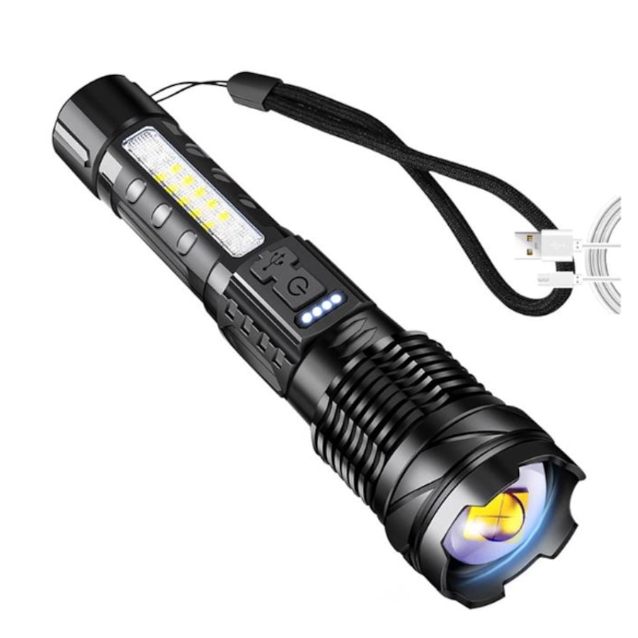 900000 Lumens XHP50 Zoom Flashlight LED Rechargeable Lamp Torch