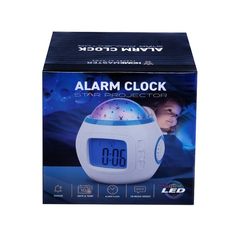 Buy Alarm Clock with Star Projection Battery Operated With 6 Light Modes 10.3cm x 8.8cm x 10.3cm