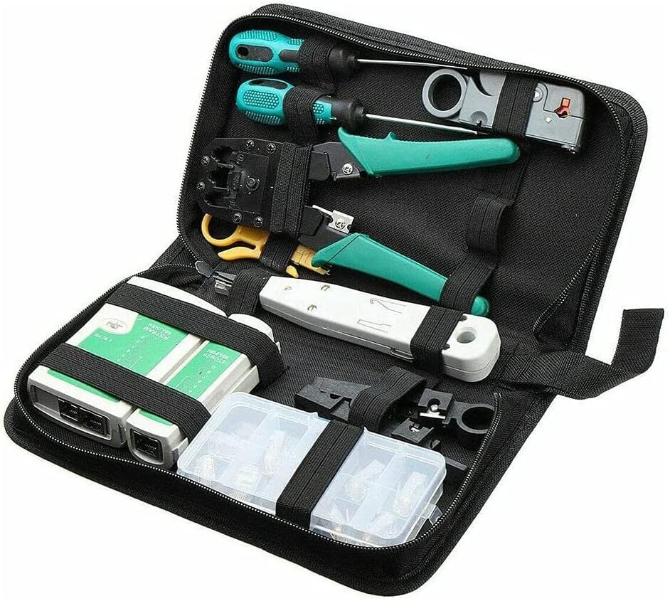 Analyzer Network Cable Tool Kit LAN Crimper Down Wire Stripper Cat5 6 RJ45