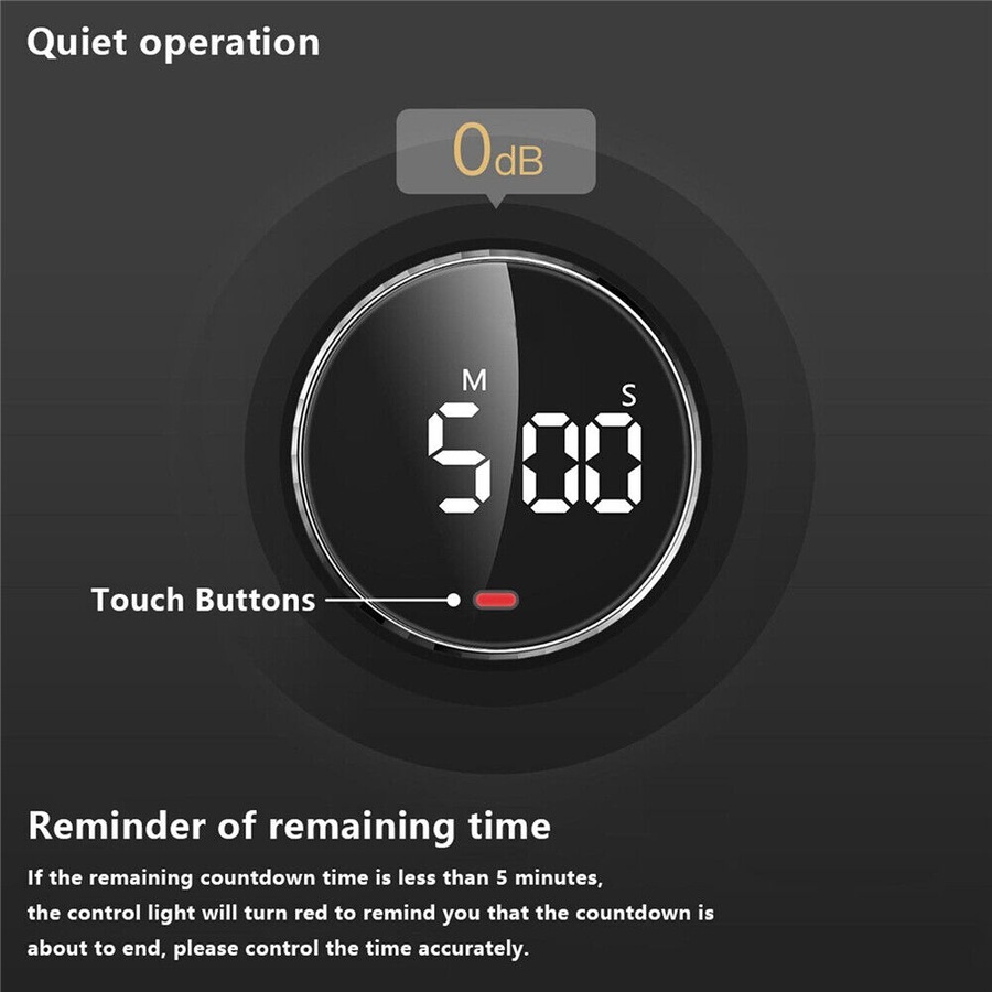 Baseus Magnetic Countdown Pro Alarm Clock Kitchen Timer Cooking Stopwatch 99min