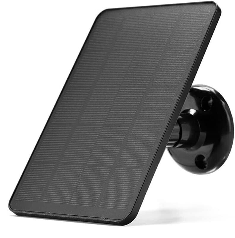 Black Solar Panel for Outdoor Camera Security Cam Micro USB Battery Charger 10W