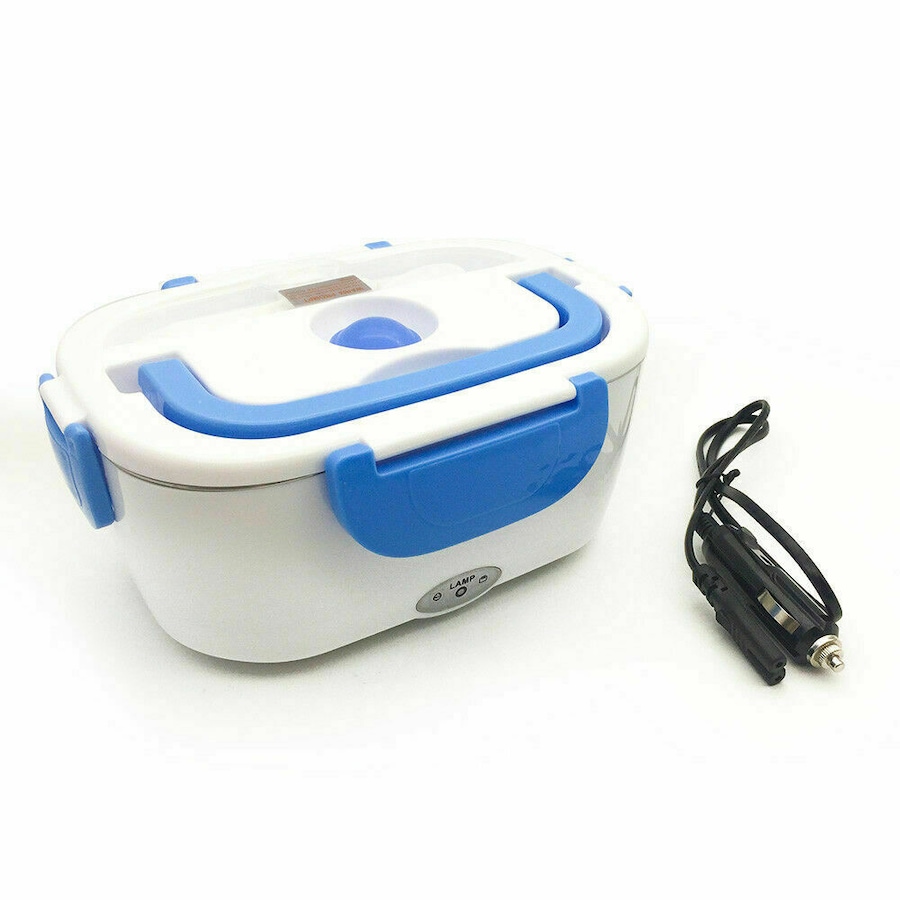 Blue Food Warmer 12V Portable Electric Heated Car Plug Heating Lunch Box Bento