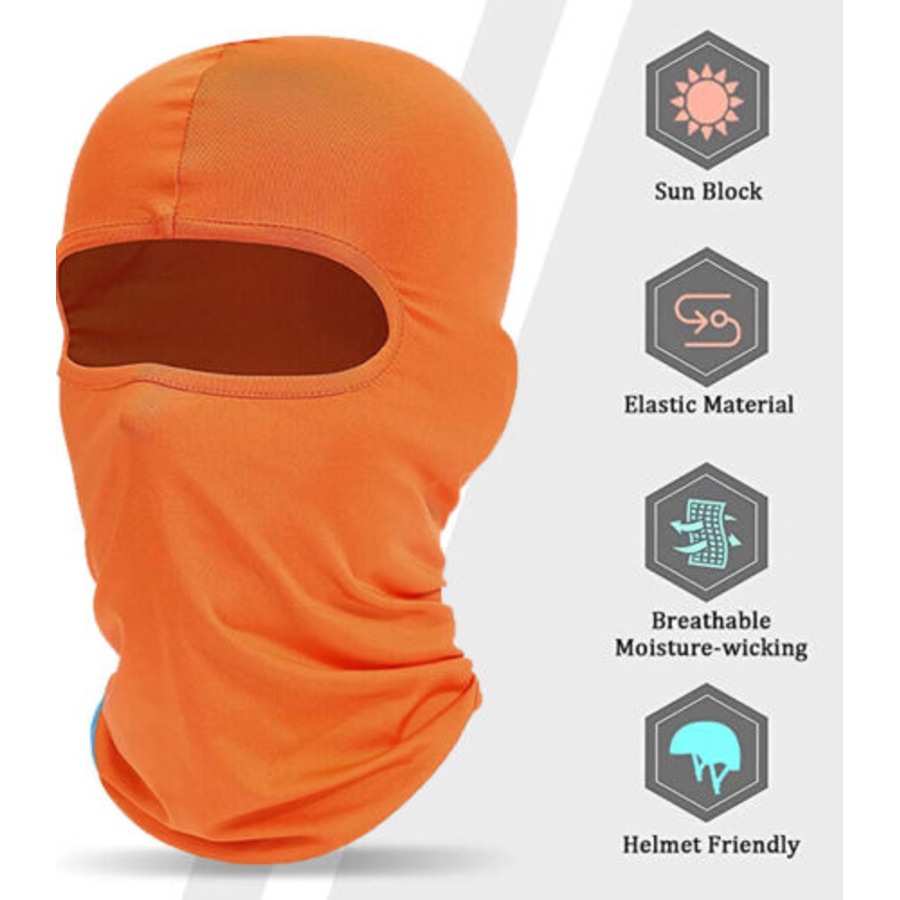 Face Mask lycra Balaclava Windproof Thin Motorcycle Cycling Ski Mask Orange