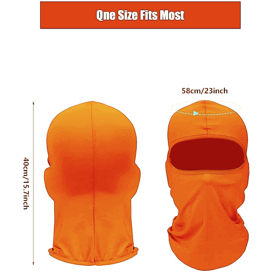 Face Mask lycra Balaclava Windproof Thin Motorcycle Cycling Ski Mask Orange