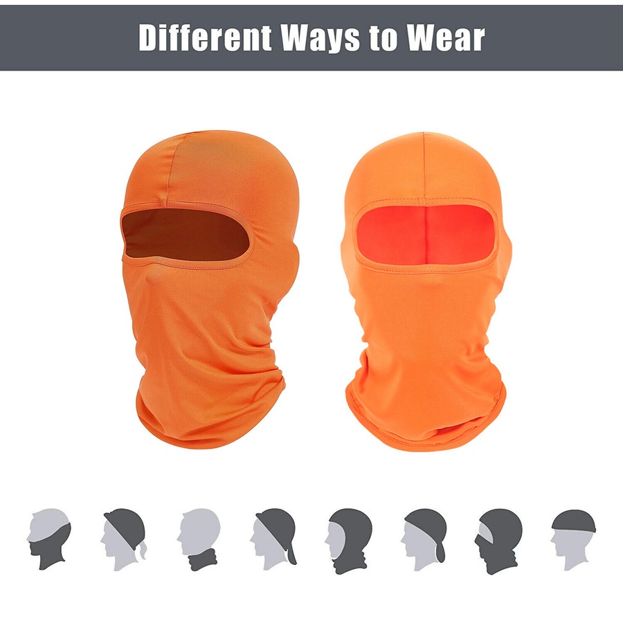 Face Mask lycra Balaclava Windproof Thin Motorcycle Cycling Ski Mask Orange