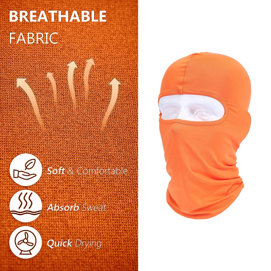 Face Mask lycra Balaclava Windproof Thin Motorcycle Cycling Ski Mask Orange