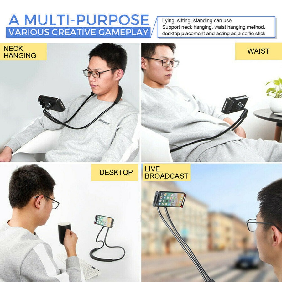 Flexible Lazy Bracket Mobile Phone Neck Hanging Stand Holder