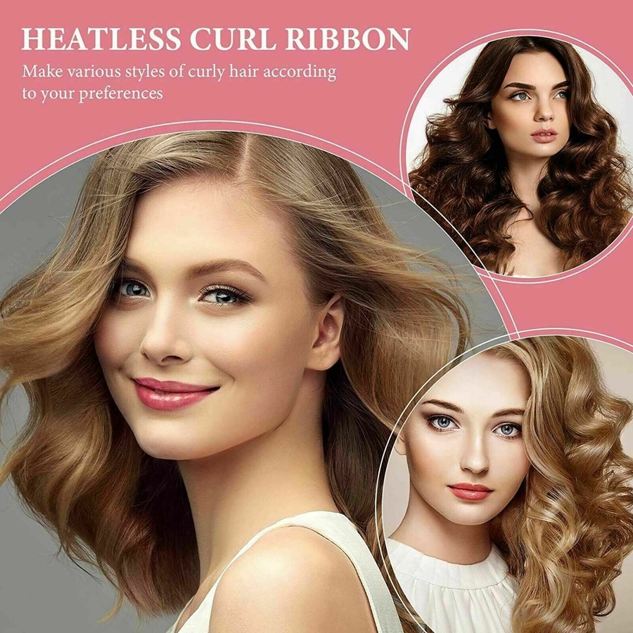 Heatless Curling Rod Silk Curling Ribbon Hair Rollers Lazy Curler Sets Headband