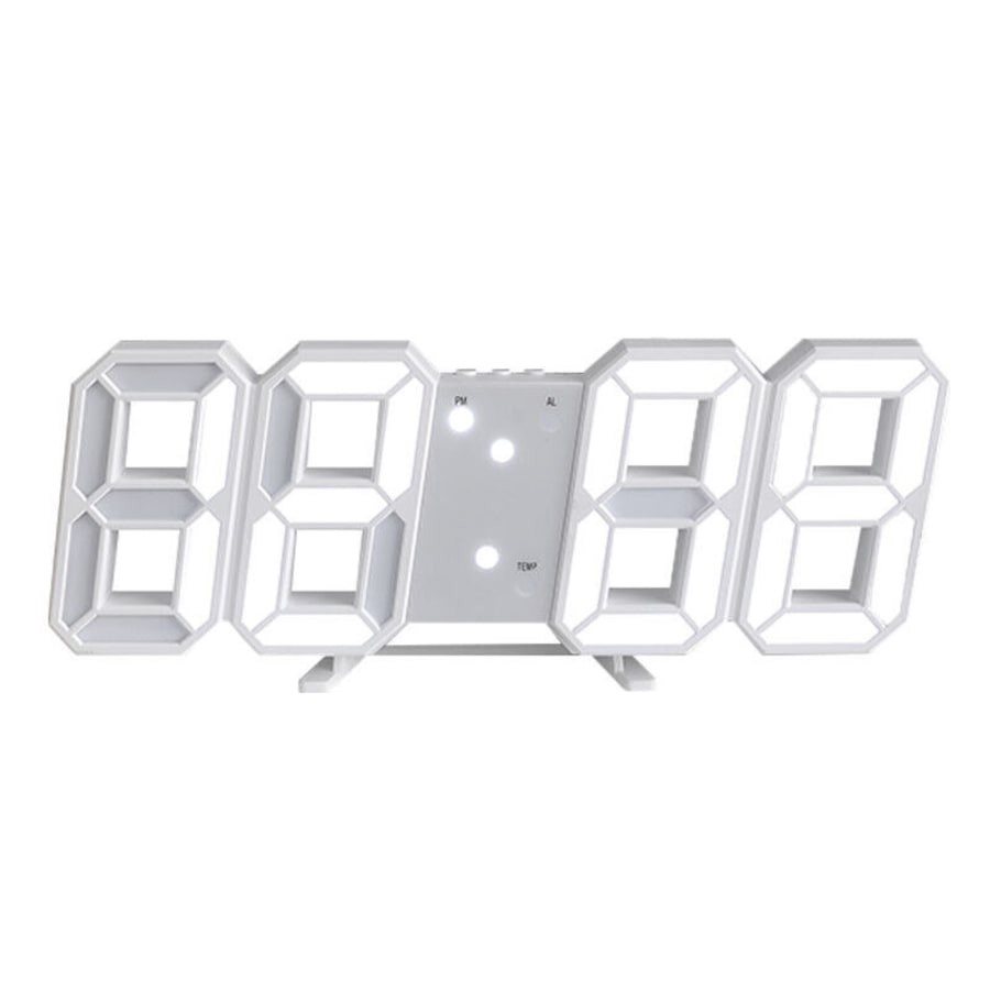 LED Digital Wall Clock Alarm USB Date Temperature Table Home Decoration