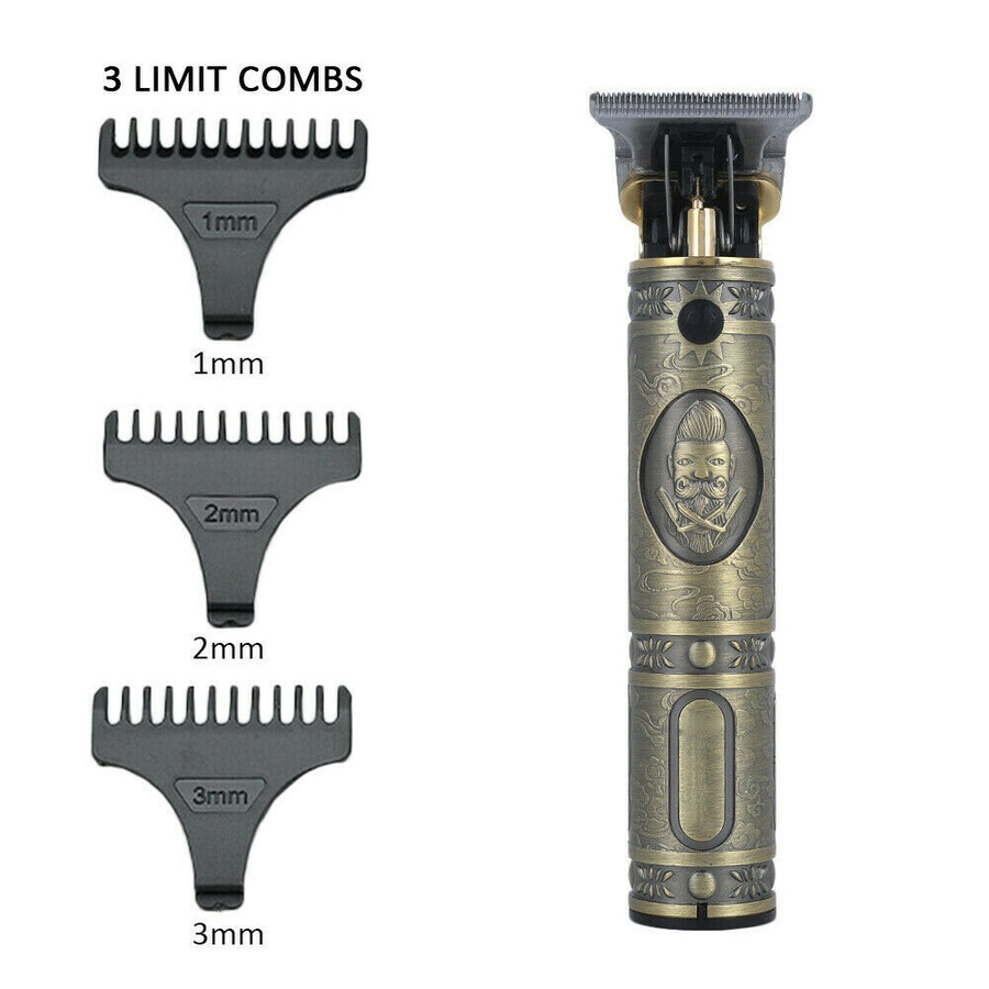 Men's USB Electric Hair Clippers Trimmer Beard Shaver Cordless Groomer Kit