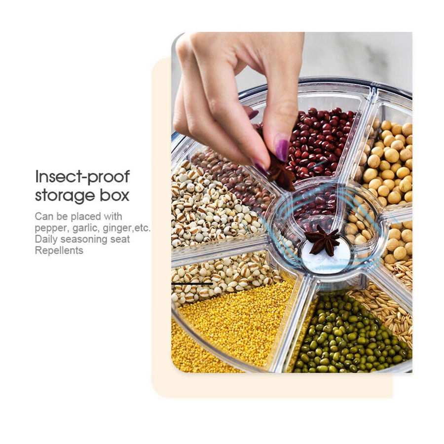 New Rotating Grain Case Cereal Dispenser Storage Box Kitchen Food Rice Container