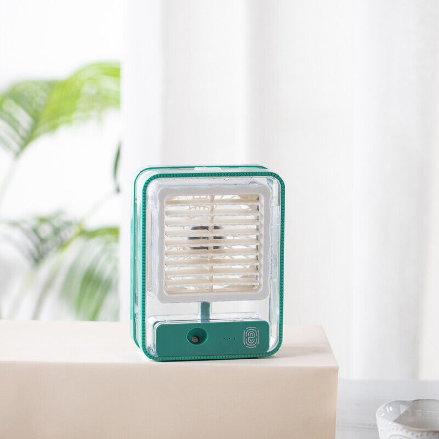 Portable Personal Air Conditioner Fan Mini Air Cooler Desk Fan USB Green