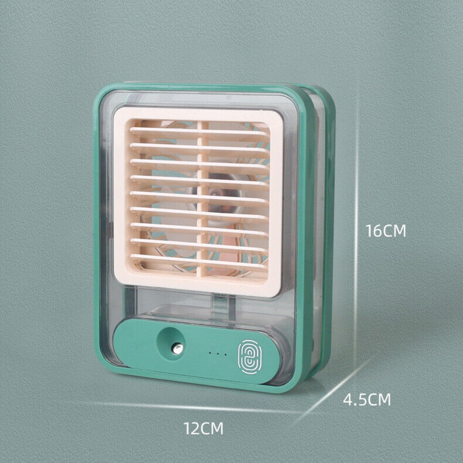 Portable Personal Air Conditioner Fan Mini Air Cooler Desk Fan USB Green