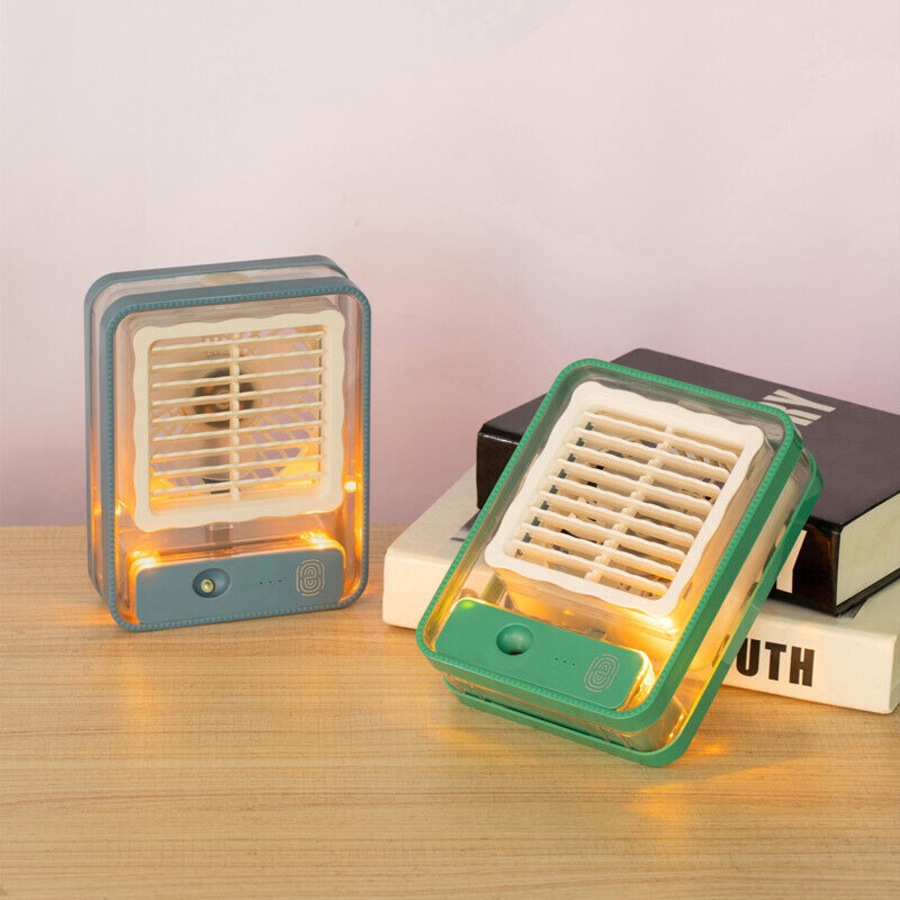 Portable Personal Air Conditioner Fan Mini Air Cooler Desk Fan USB Green