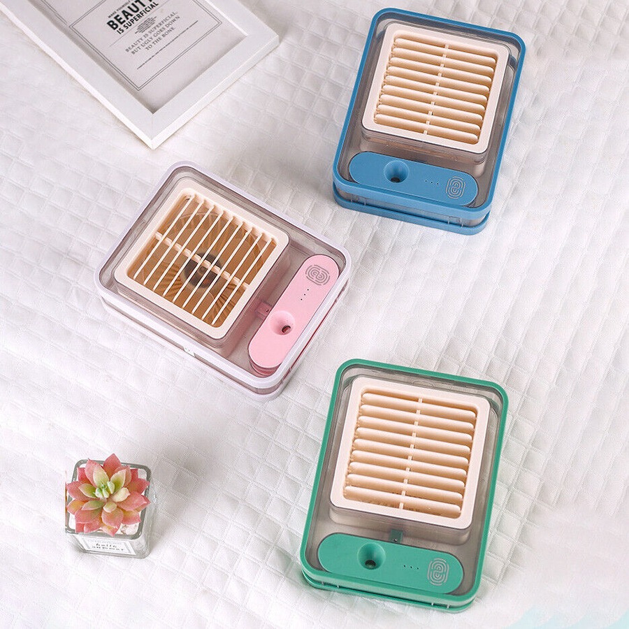 Portable Personal Air Conditioner Fan Mini Air Cooler Desk Fan USB Green