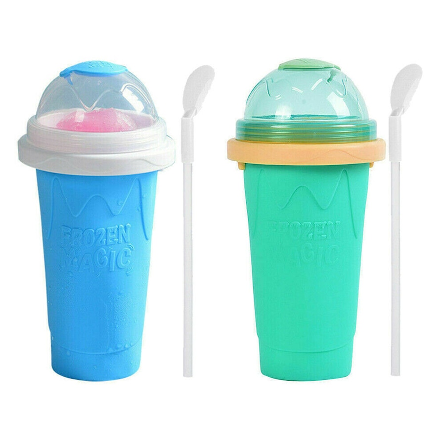 Slushie Maker Cup Quick Freeze Magic Squeeze Cup BLUE+GREEN