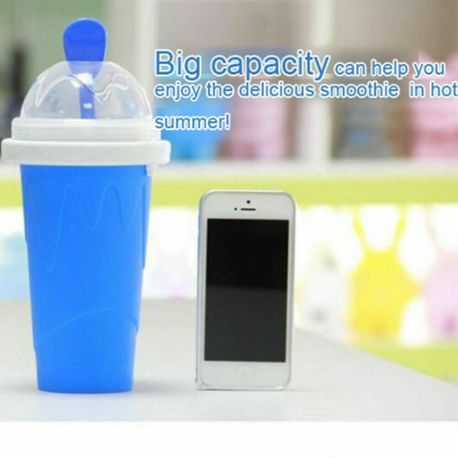 Slushie Maker Cup Quick Freeze Magic Squeeze Cup BLUE+GREEN