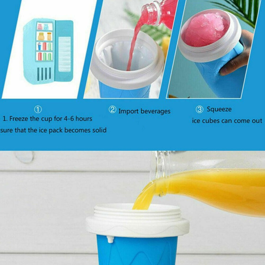 Slushie Maker Cup Quick Freeze Magic Squeeze Cup BLUE+GREEN