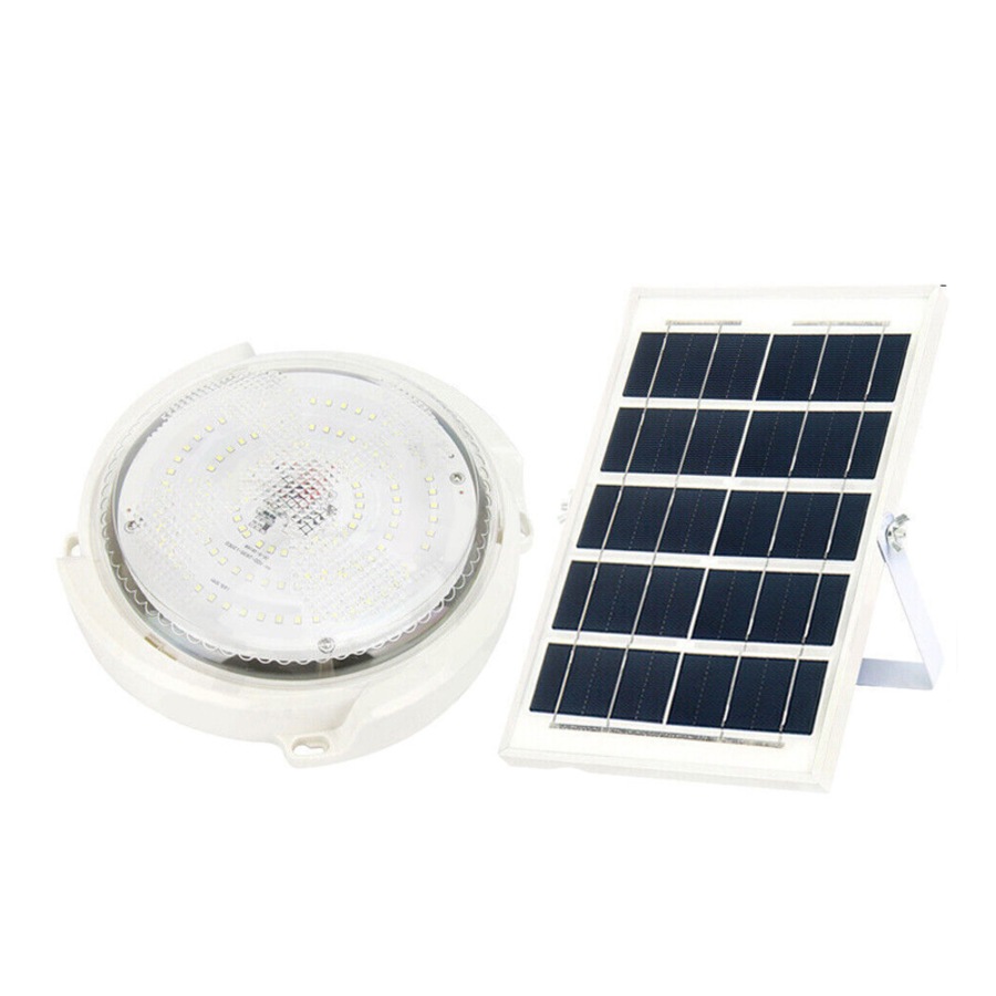 Solar Powered LED Ceiling Light 24/28/32cm Bedroom Garden Garage Shed Tent Lamp