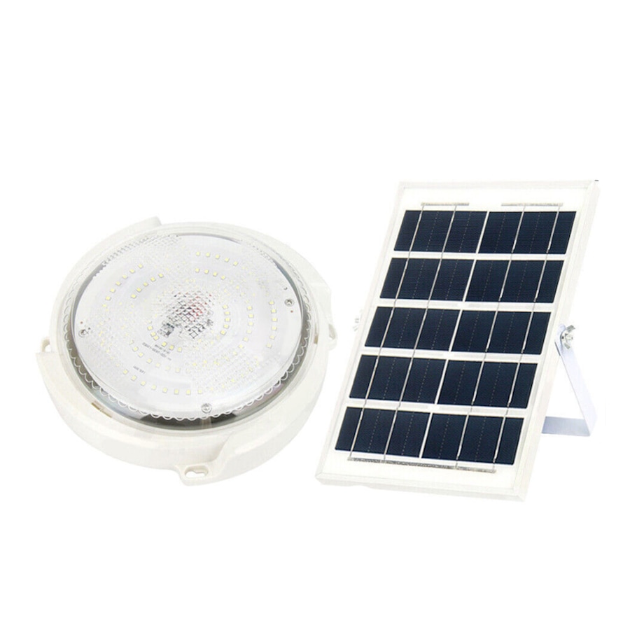 Solar Powered LED Ceiling Light 24/28/32cm Bedroom Garden Garage Shed Tent Lamp