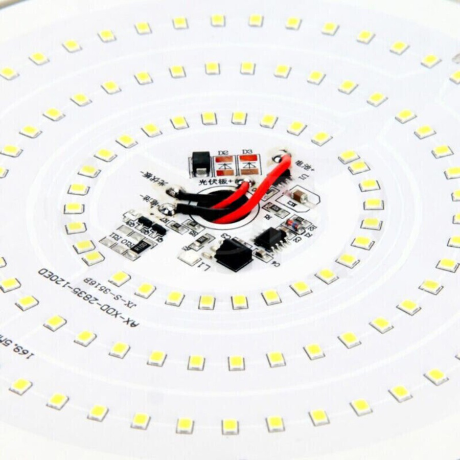 Solar Powered LED Ceiling Light 24/28/32cm Bedroom Garden Garage Shed Tent Lamp