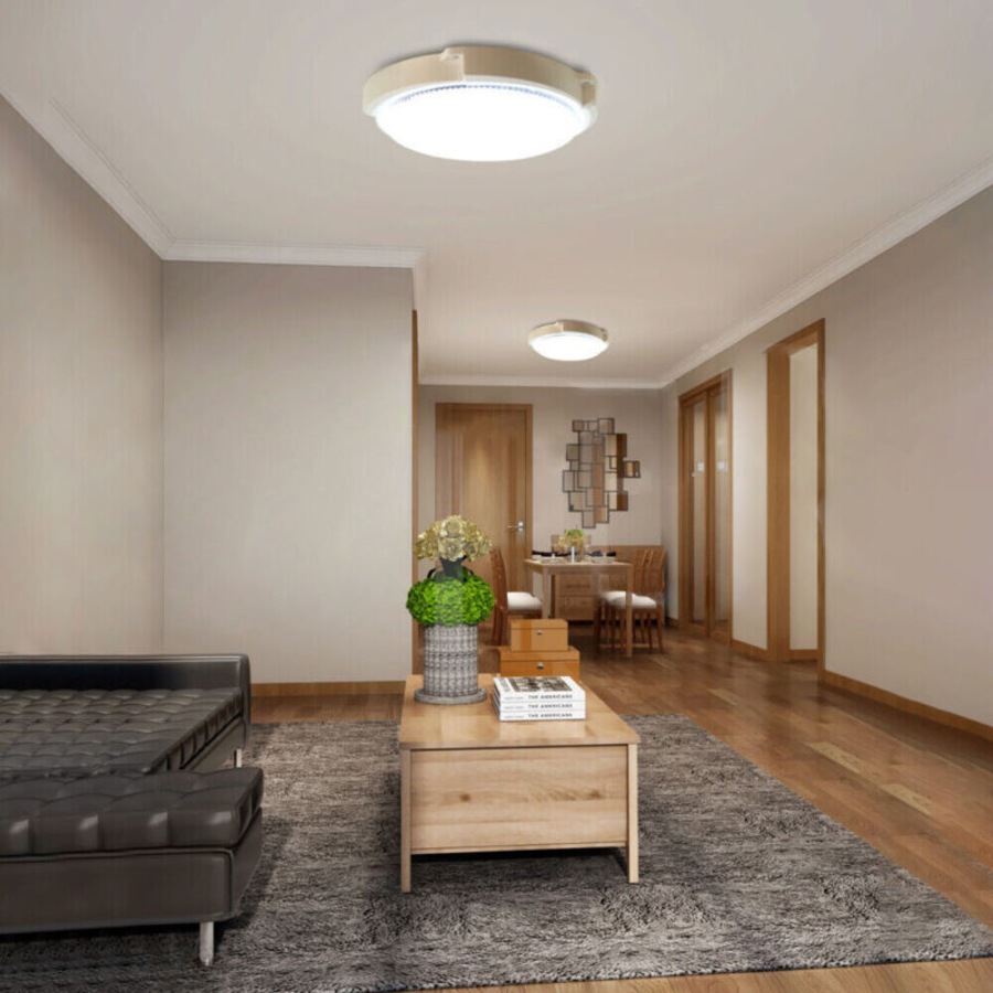 Solar Powered LED Ceiling Light 24/28/32cm Bedroom Garden Garage Shed Tent Lamp