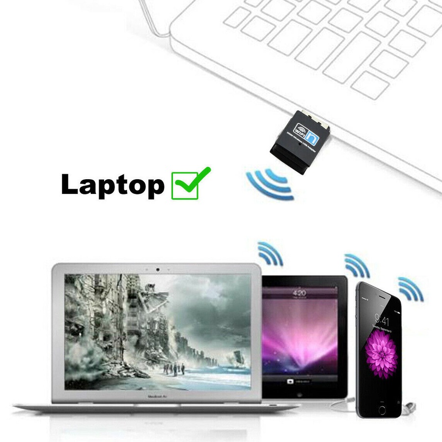 USB Wireless N WiFi Adapter Dongle Network LAN Card 802.11n 300Mbps Win10