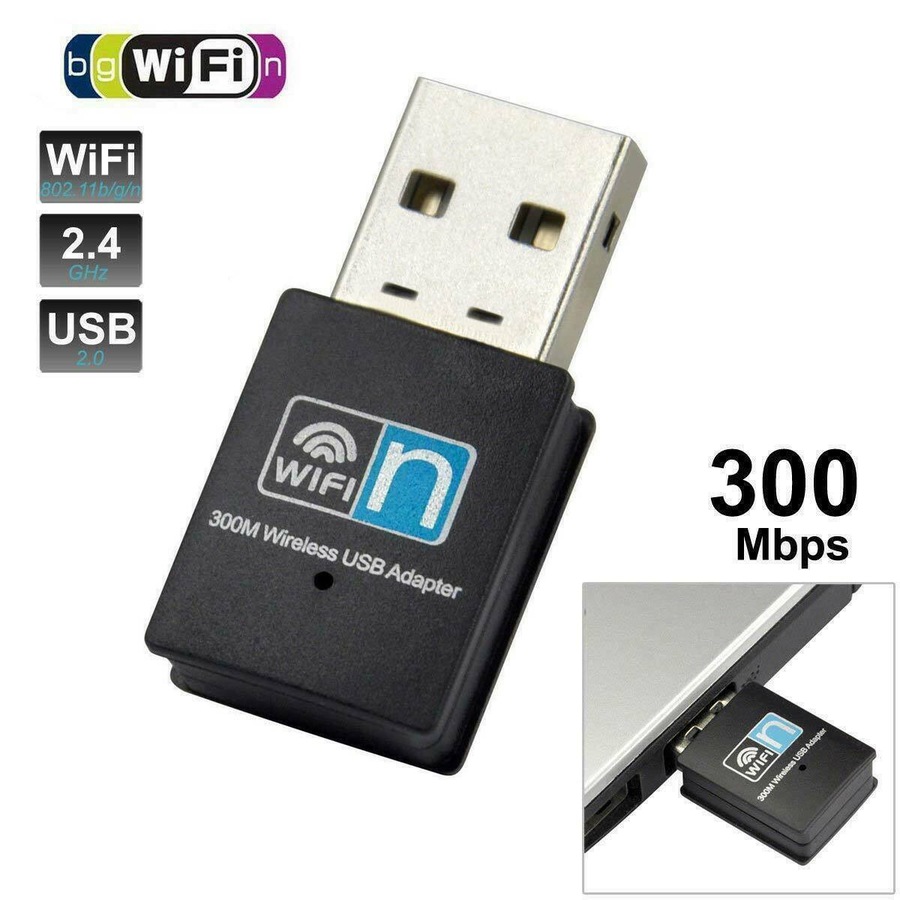USB Wireless N WiFi Adapter Dongle Network LAN Card 802.11n 300Mbps Win10