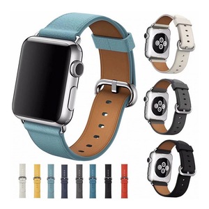 For Apple Watch Series 8 7 6 5 4 3 2 1 Leather Watch Band Strap Bracelet+Classic Buckle