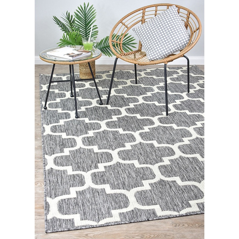 Buy Long Island Trellis Light Grey beige Rug MyDeal