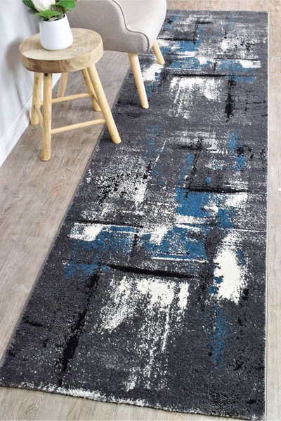 Buy Medieval Gothic Grey Turquoise Runner Rug - MyDeal Australia