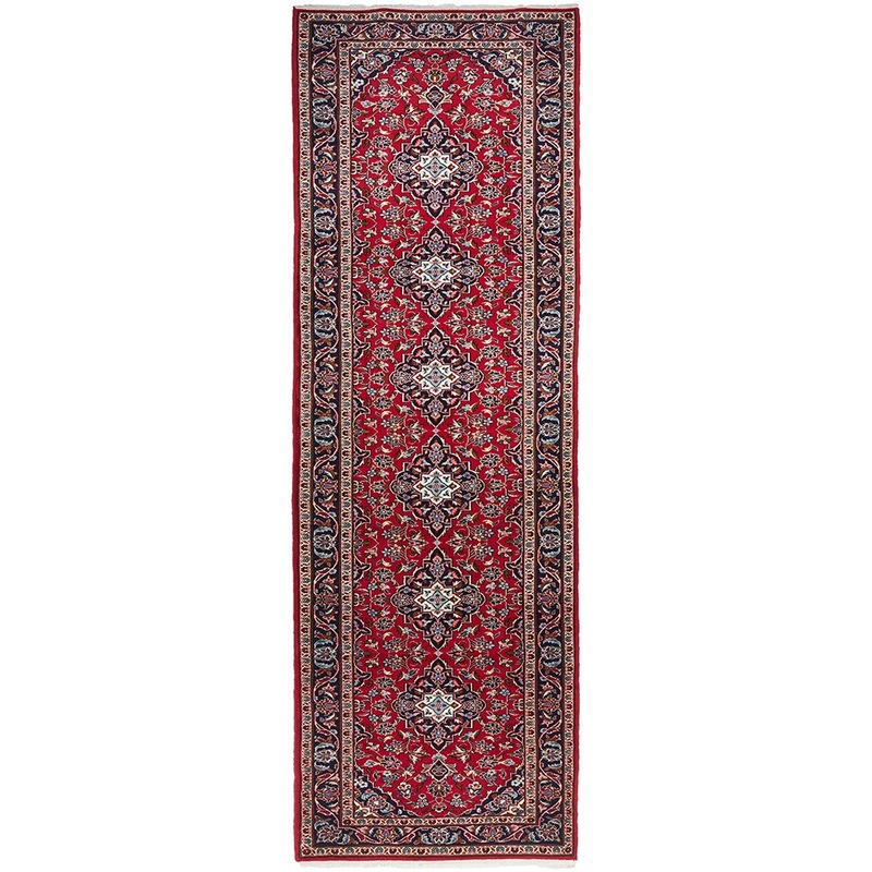 Buy Persian Kashan Red Blue Runner Rug MyDeal
