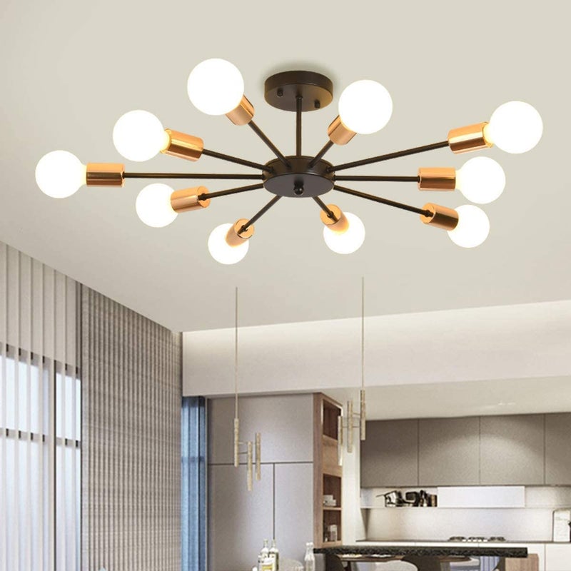 Buy 10 Lights, Semi Flush Mount Ceiling Light (Black) - MyDeal