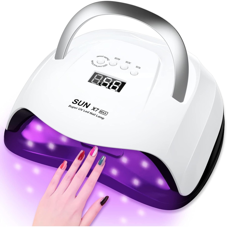 168W UV LED Nail Lamp for Fast Gel Polish Curing - 4 Timer Settings, Auto Sensor, Home Salon Use