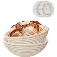 2 Pack 10 Inch Round Banneton Proofing Basket Set for Sourdough Bread Baking