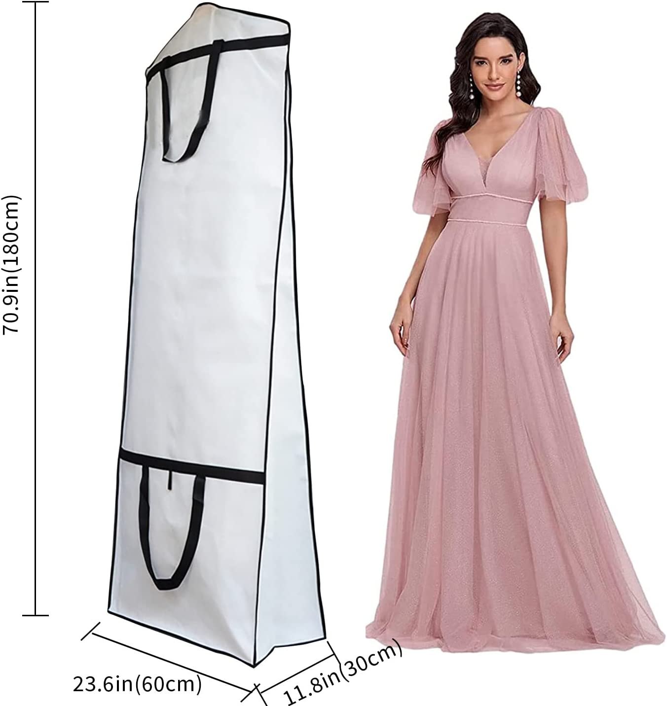 Large Garment Bags Saver Dustproof Cover Storage Bag Wedding Dress Bag Prom  Ball Gown Garment Clothes Protector - Walmart.ca