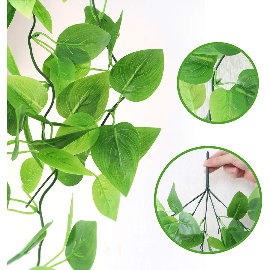 2-Pack Artificial Hanging Plants Indoor with Baskets - 3.28ft Fake Ivy Vines in Pots for Home Decor