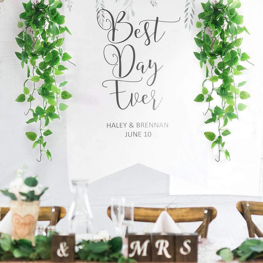 2-Pack Artificial Hanging Plants Indoor with Baskets - 3.28ft Fake Ivy Vines in Pots for Home Decor