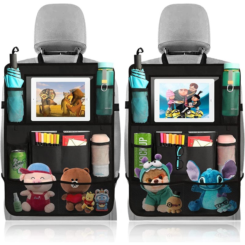 Buy Car Back Seat Organiser Kids Tablet Holder Kick Mats Cover Storage  Pockets - MyDeal