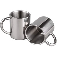 2 Pack Coffee Mugs Double Wall Stainless Steel Heat Insulation (220ml)