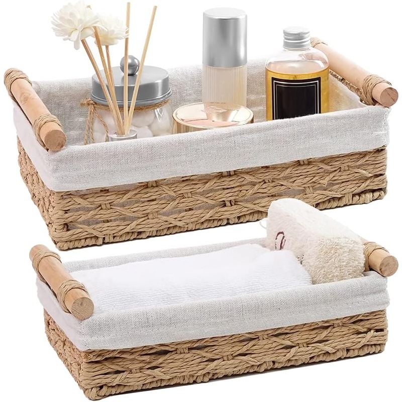 Buy 2Piece Beige Storage Baskets for Home and Bathroom Organization