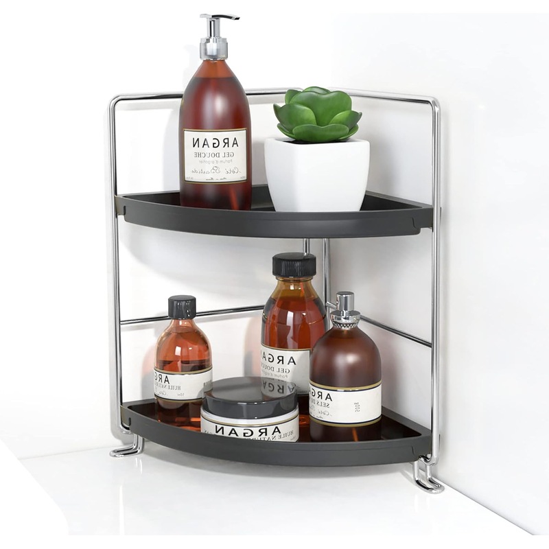 Buy 2 Tier Corner Bathroom Shelf Vanity Organizer for Makeup and