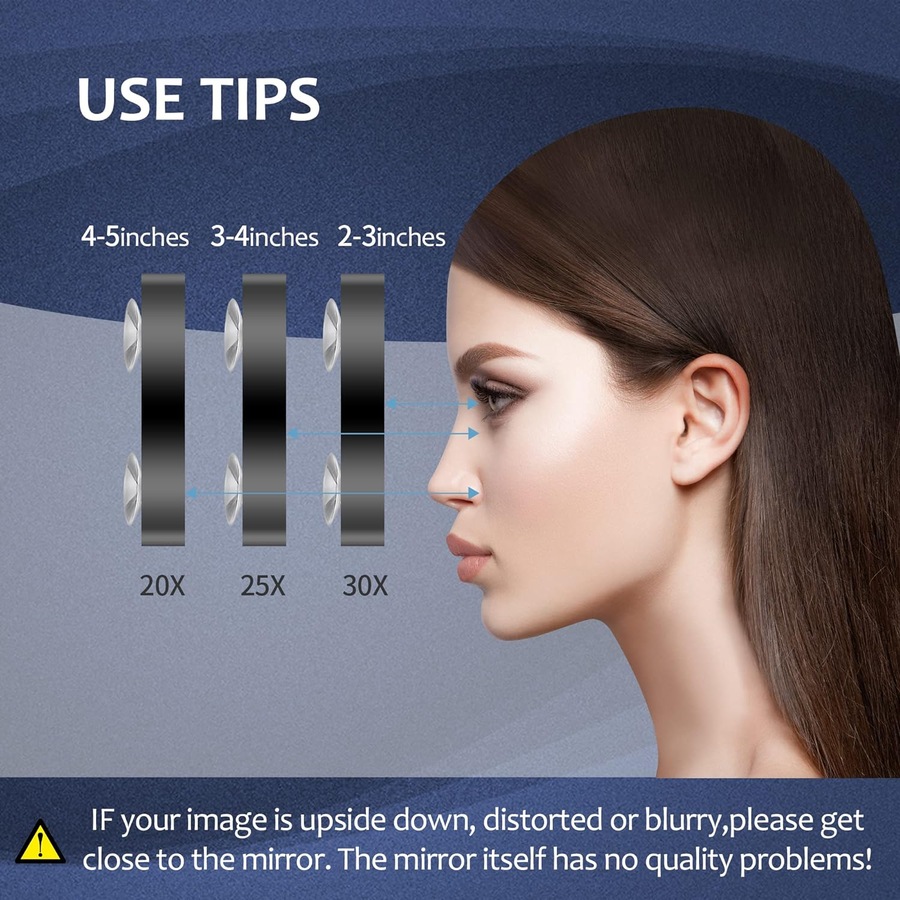 25x Small Magnifying Mirror Set for Blackhead Removal with Suction Cup and Tweezers