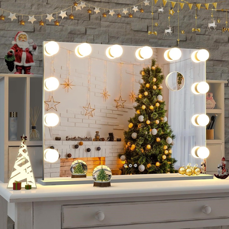 28x22 Hollywood Vanity Mirror with LED Lights and 10X Magnification