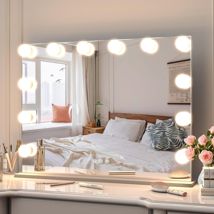 28x22 Hollywood Vanity Mirror with LED Lights and 10X Magnification