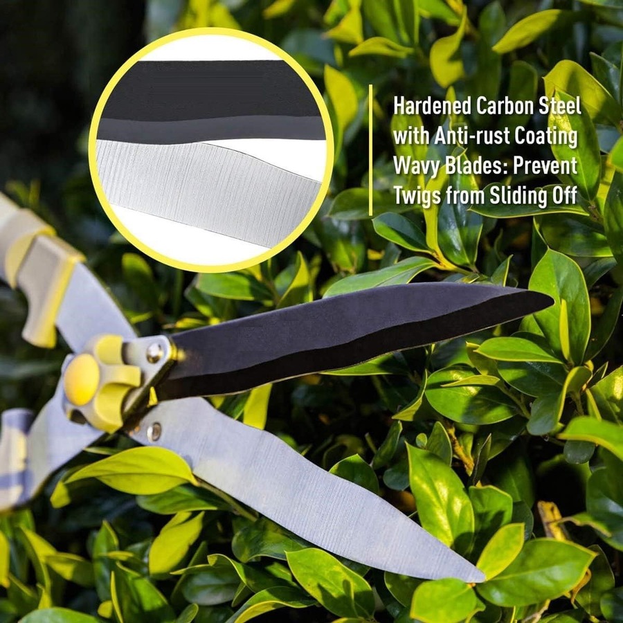 2Pcs Garden Shears - 23.6'' Heavy Duty Hedge Shears & 8.3'' Hand Pruner, Sharp Blades