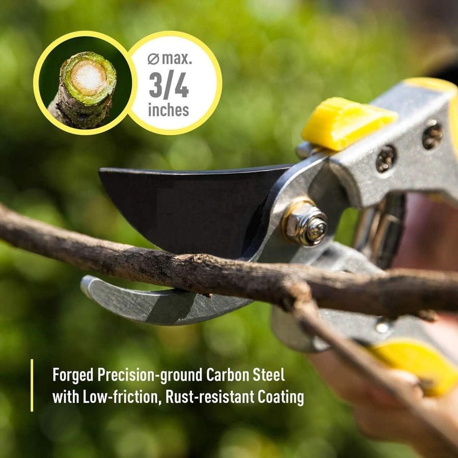 2Pcs Garden Shears - 23.6'' Heavy Duty Hedge Shears & 8.3'' Hand Pruner, Sharp Blades